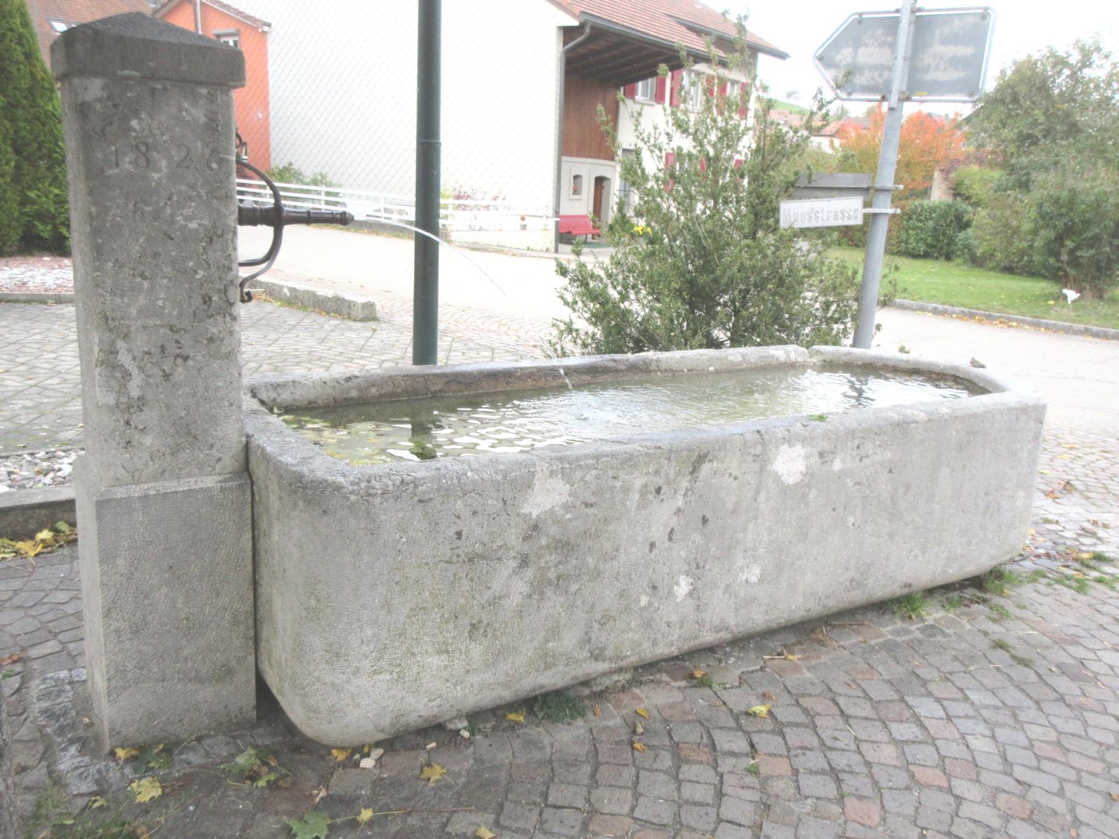 Dorfplatz *** 1826 *** Jurakalk-Monolith 3.2 x 1.6 m *** Jurakalk *** <a href="./files/wasseranalyse_so_-_herbetswil-dorfplatz.pdf" target="_blank">Wasseranalyse</a>
